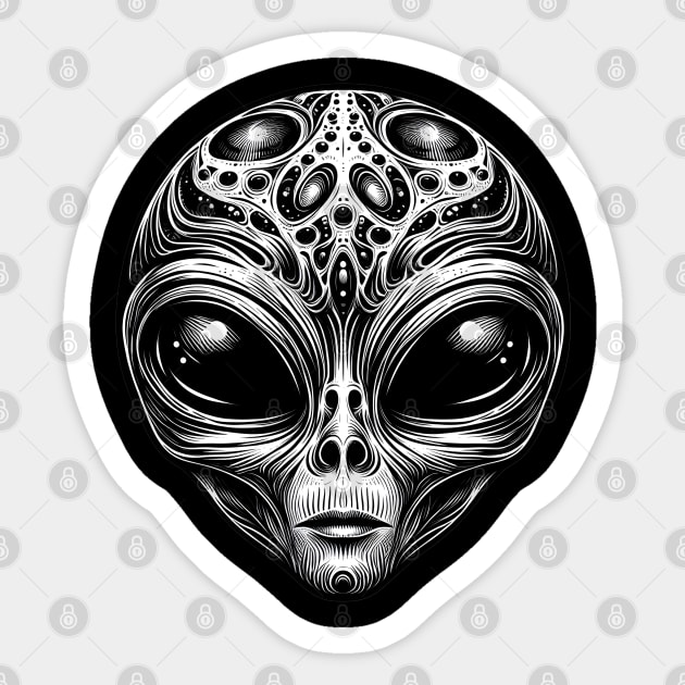 Mystic Alien Visage Sticker by FreshIdea8